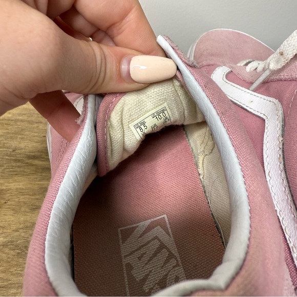 Vans Women's Pink and White Suede Sneakers - Picture 8 of 9
